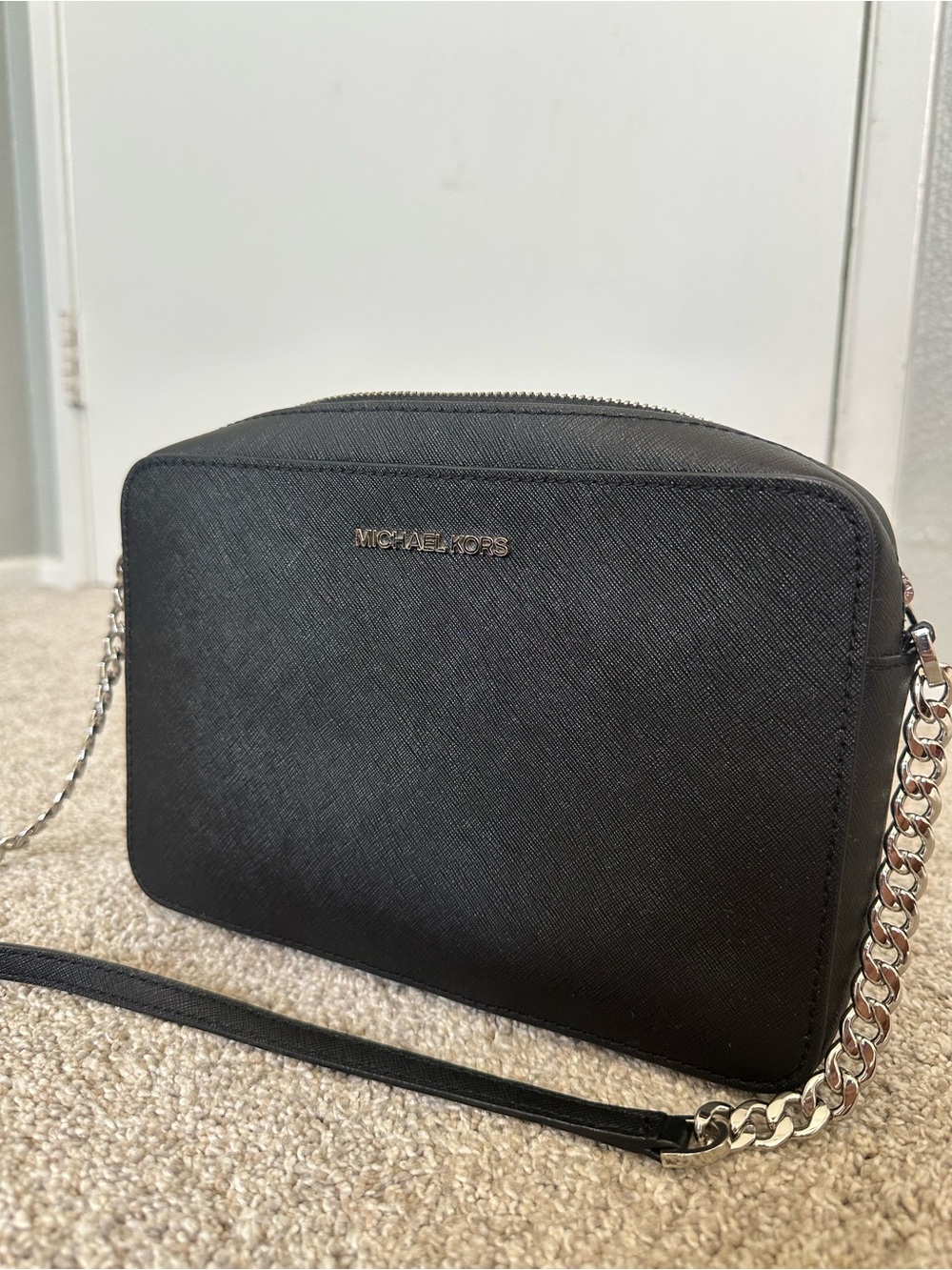 Michael Kors Jet Set Small Black Saffiano Crossbody